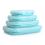 Foldable silicone lunchbox set, compressible travel bowl
