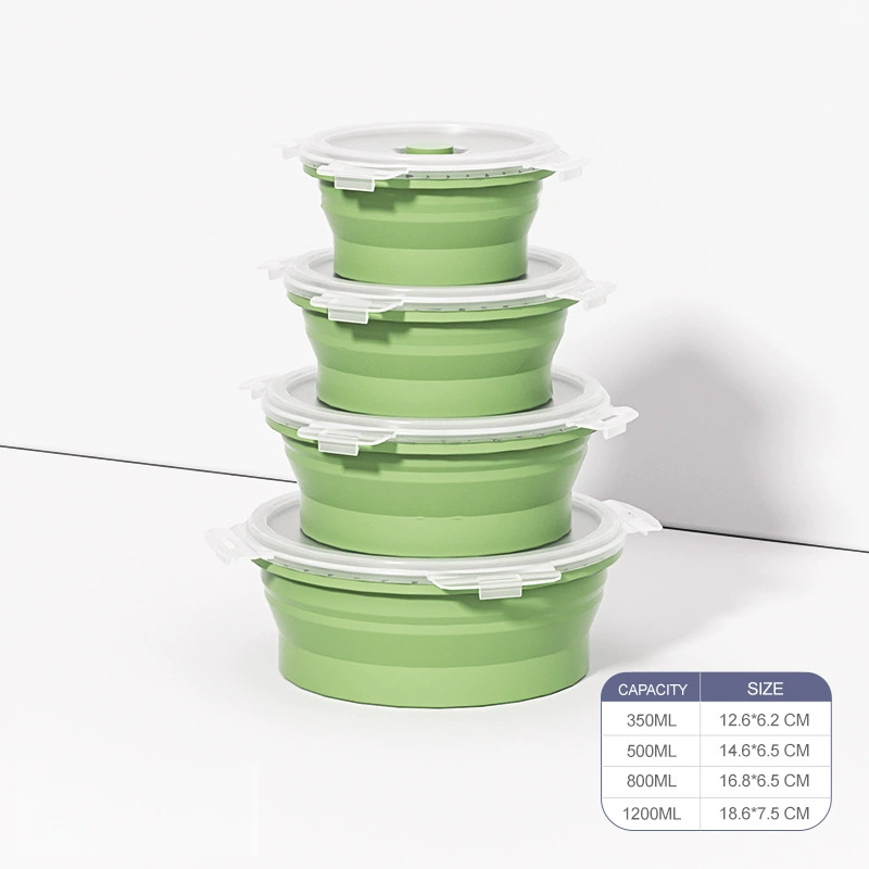 Foldable silicone picnic fruit lunch box