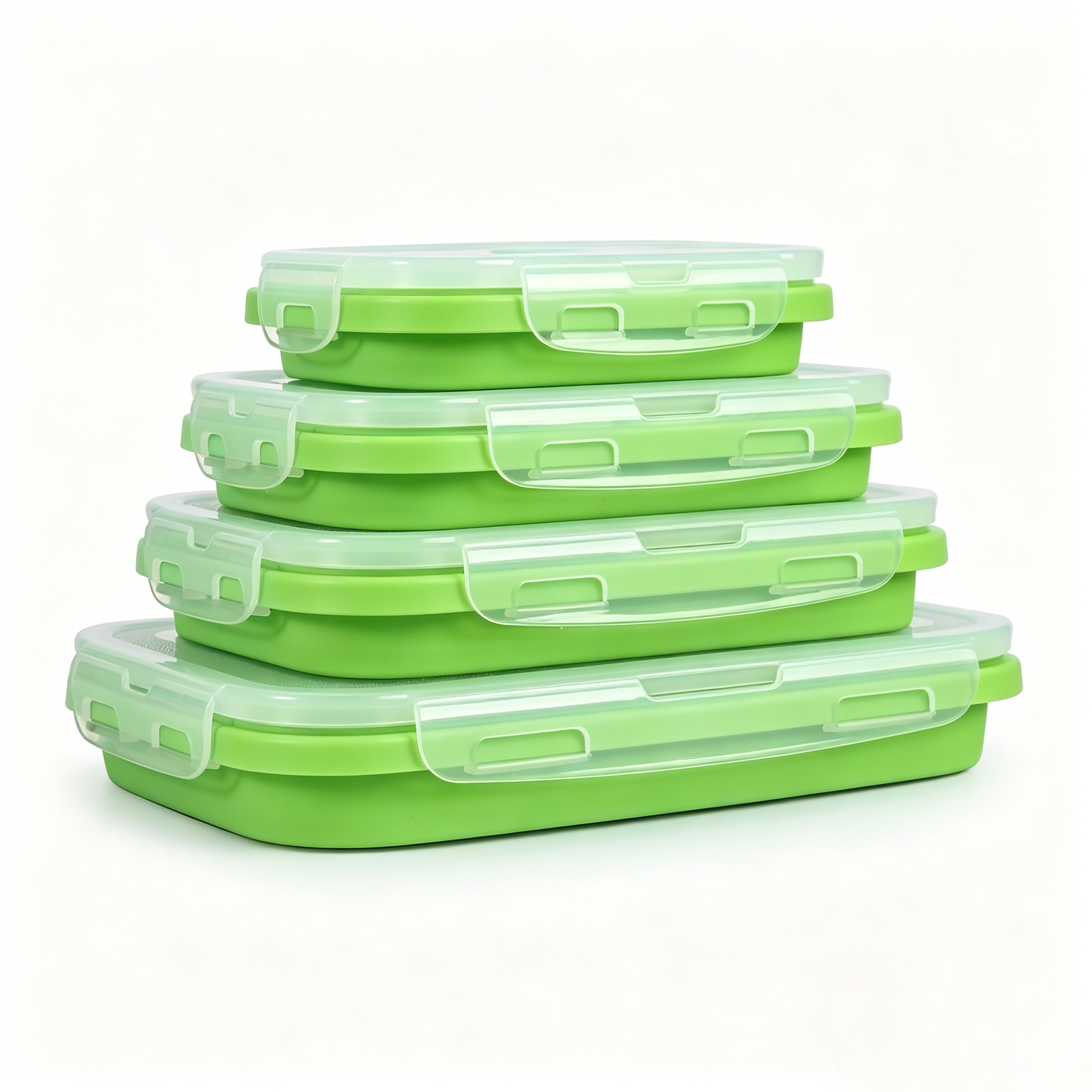 Foldable silicone lunchbox set, compressible travel bowl