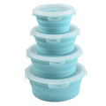 Round silicone folding portable lunch box