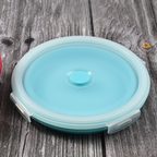 Round silicone folding portable lunch box