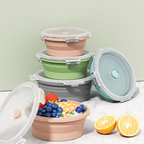 Foldable silicone picnic fruit lunch box