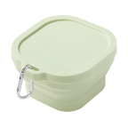 Portable silicone outdoor travel silicone folding square bowl lunch box cutlery set