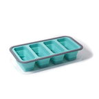Square layered foldable silicone freezer lunch box