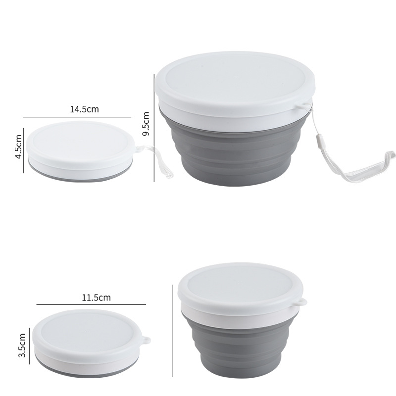Silicone Folding Outdoor Instant Noodle Bowl/Food Storage Container