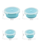 Round silicone folding portable lunch box