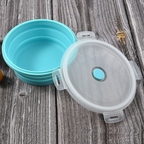 Round silicone folding portable lunch box