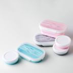 Foldable silicone lunch box and water cup set