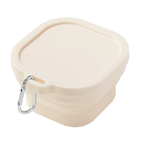 Portable silicone outdoor travel silicone folding square bowl lunch box cutlery set
