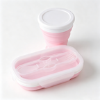 Foldable silicone lunch box and water cup set