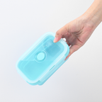 Foldable silicone lunchbox set, compressible travel bowl